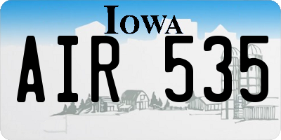 IA license plate AIR535