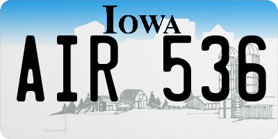 IA license plate AIR536
