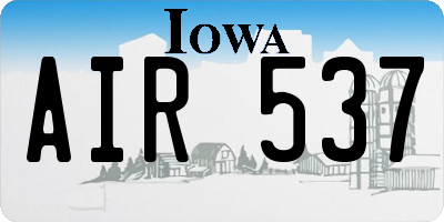 IA license plate AIR537