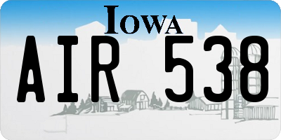 IA license plate AIR538