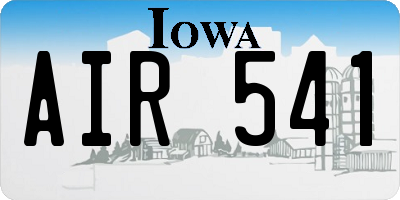 IA license plate AIR541