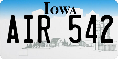 IA license plate AIR542