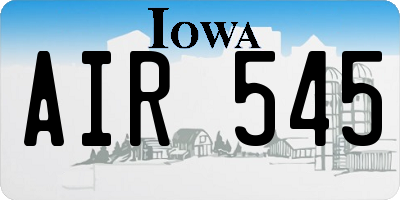 IA license plate AIR545