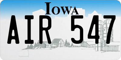 IA license plate AIR547
