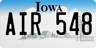 IA license plate AIR548