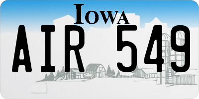 IA license plate AIR549