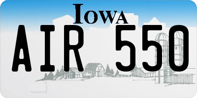 IA license plate AIR550