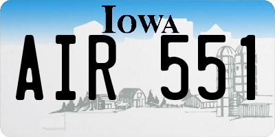 IA license plate AIR551