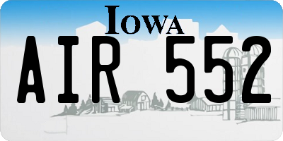 IA license plate AIR552