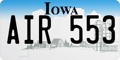 IA license plate AIR553