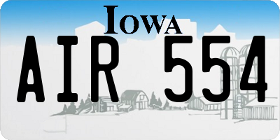 IA license plate AIR554