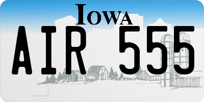 IA license plate AIR555