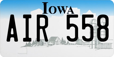 IA license plate AIR558