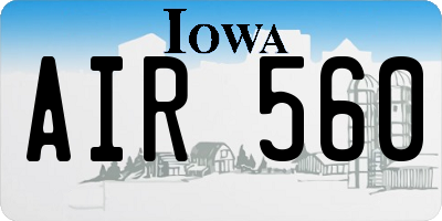 IA license plate AIR560