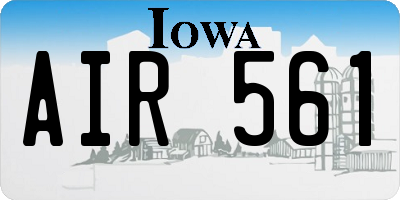 IA license plate AIR561