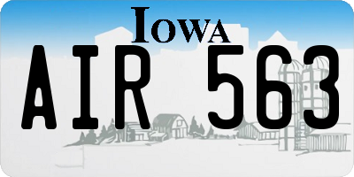 IA license plate AIR563