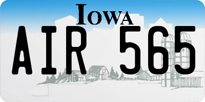 IA license plate AIR565
