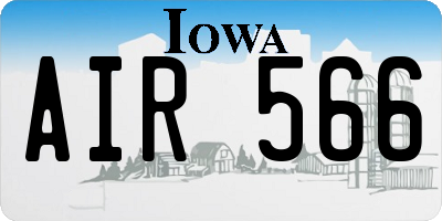 IA license plate AIR566