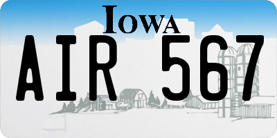 IA license plate AIR567