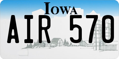 IA license plate AIR570