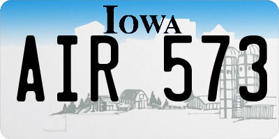 IA license plate AIR573