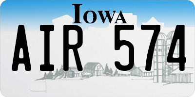 IA license plate AIR574
