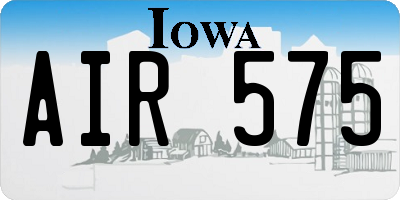 IA license plate AIR575