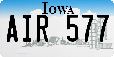 IA license plate AIR577