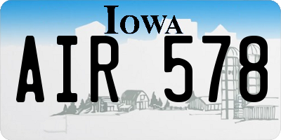 IA license plate AIR578