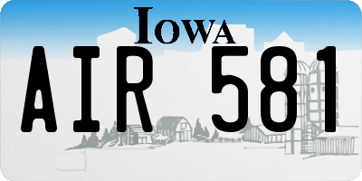 IA license plate AIR581