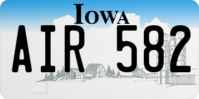 IA license plate AIR582