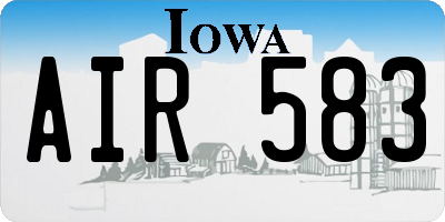 IA license plate AIR583
