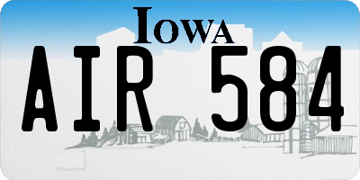 IA license plate AIR584
