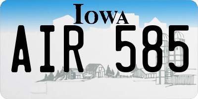 IA license plate AIR585