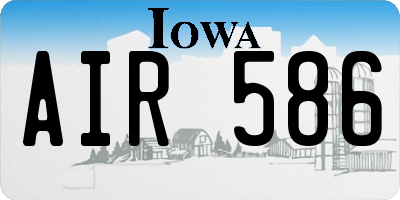 IA license plate AIR586