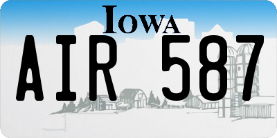 IA license plate AIR587