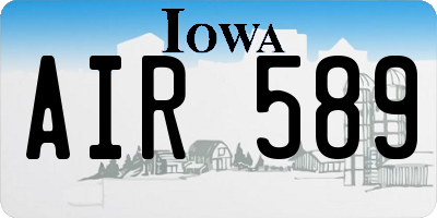 IA license plate AIR589