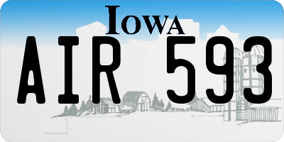 IA license plate AIR593