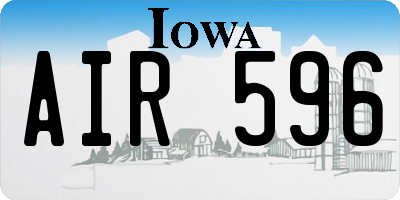IA license plate AIR596