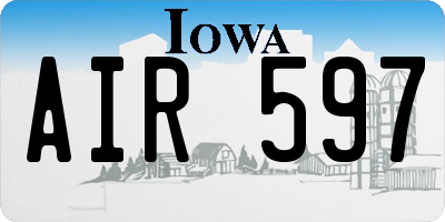 IA license plate AIR597