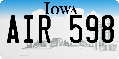IA license plate AIR598
