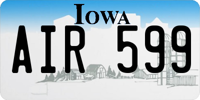 IA license plate AIR599