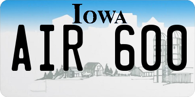 IA license plate AIR600