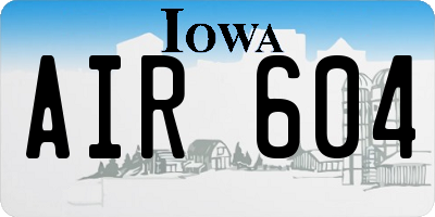 IA license plate AIR604