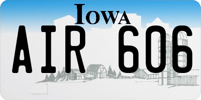 IA license plate AIR606