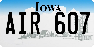 IA license plate AIR607