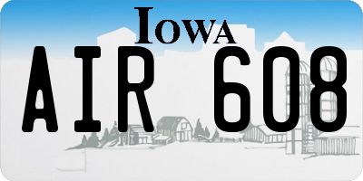 IA license plate AIR608