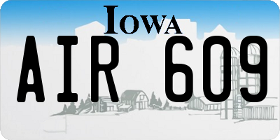 IA license plate AIR609