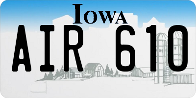 IA license plate AIR610