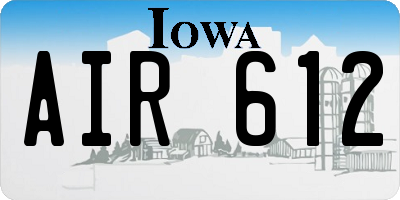 IA license plate AIR612
